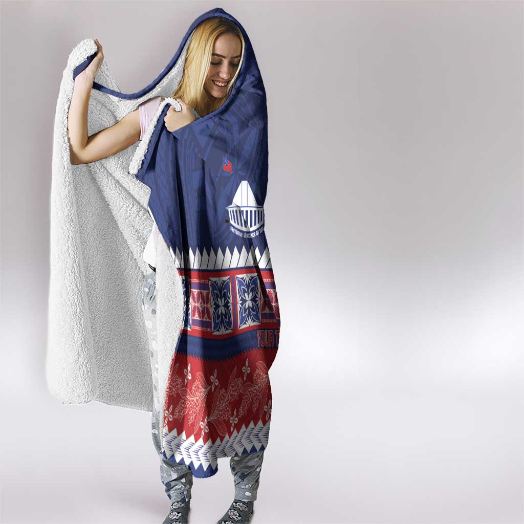 Personalised FAST Samoa Siapo Hooded Blanket Teuila Flowers Samoan Pattern LT14 - Polynesian Pride