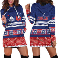 Personalised FAST Samoa Siapo Hoodie Dress Teuila Flowers Samoan Pattern - Polynesian Pride