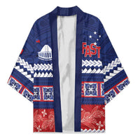 Personalised FAST Samoa Siapo Kimono Teuila Flowers Samoan Pattern LT14 Unisex Blue - Polynesian Pride