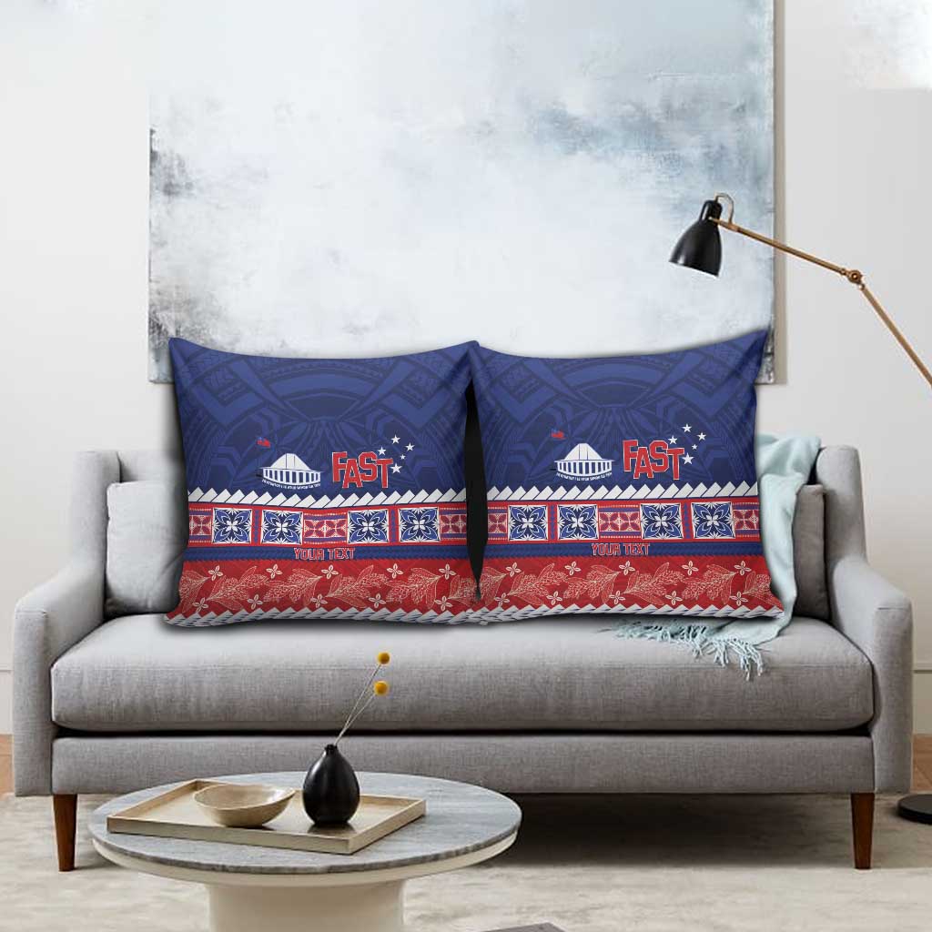 Personalised FAST Samoa Siapo Pillow Cover Teuila Flowers Samoan Pattern LT14 - Polynesian Pride