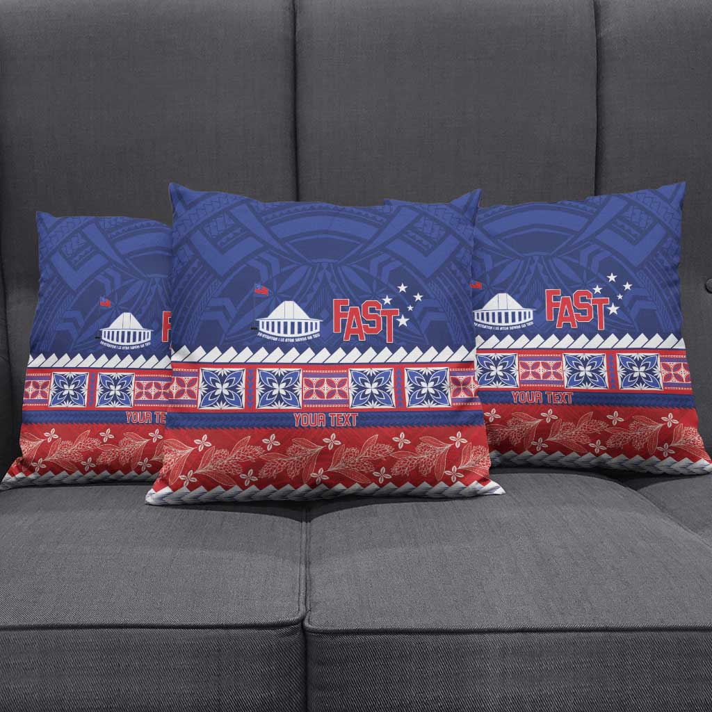 Personalised FAST Samoa Siapo Pillow Cover Teuila Flowers Samoan Pattern LT14 - Polynesian Pride