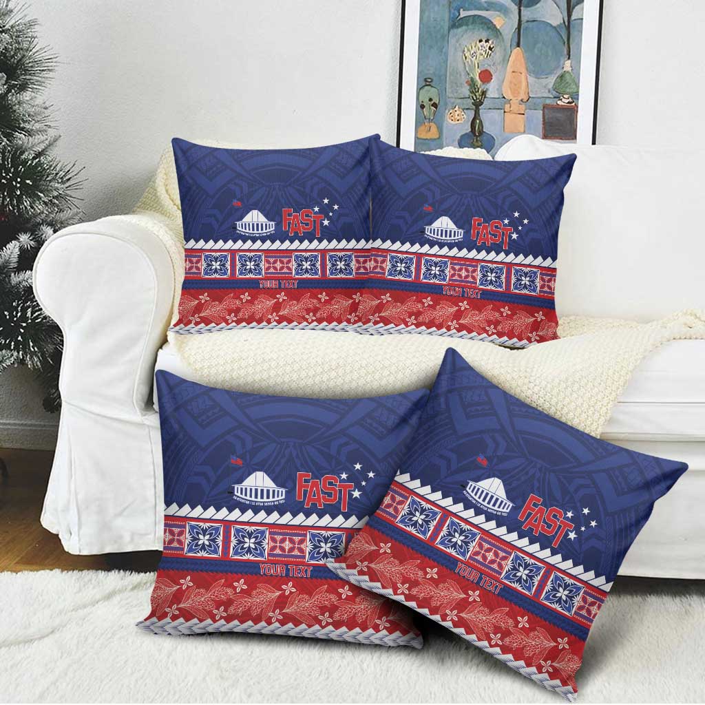 Personalised FAST Samoa Siapo Pillow Cover Teuila Flowers Samoan Pattern LT14 - Polynesian Pride