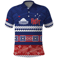 Personalised FAST Samoa Siapo Polo Shirt Teuila Flowers Samoan Pattern - Polynesian Pride