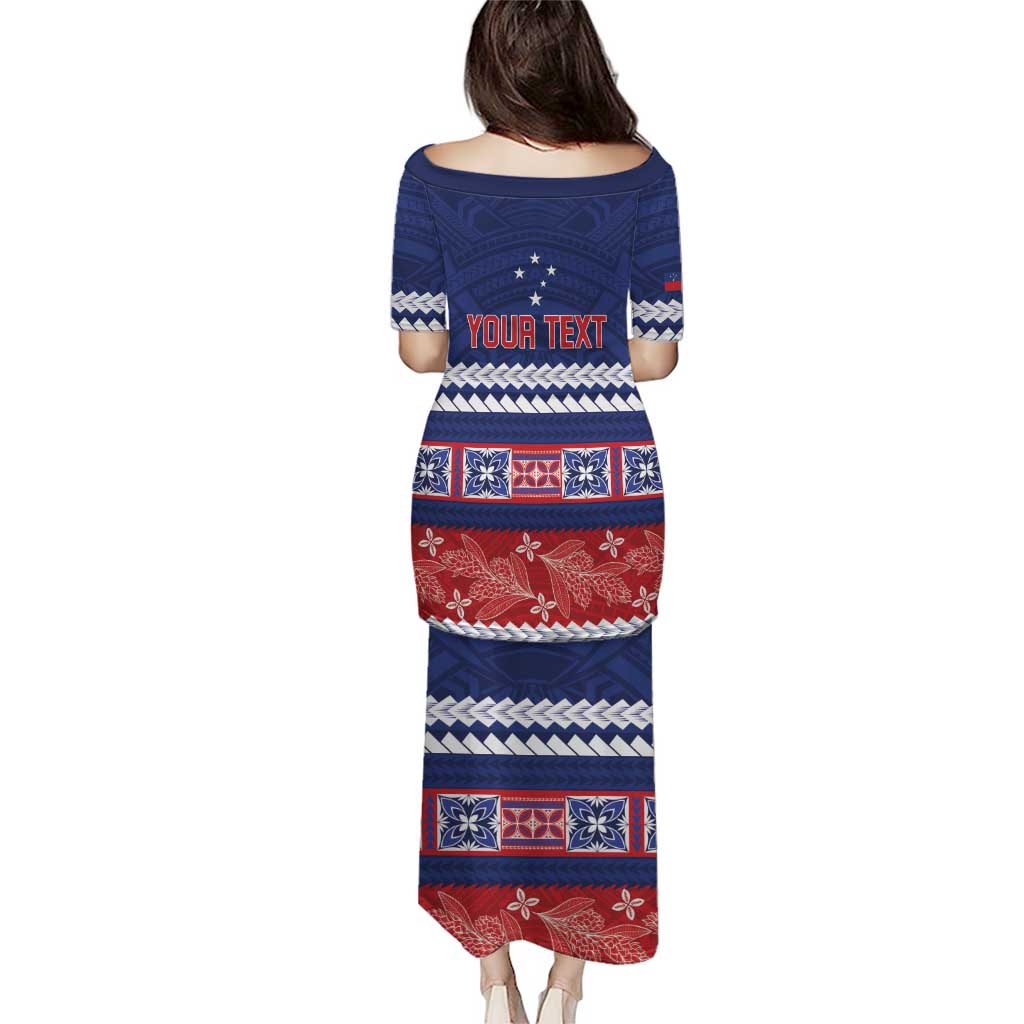 Personalised FAST Samoa Siapo Puletasi Teuila Flowers Samoan Pattern LT14 - Polynesian Pride