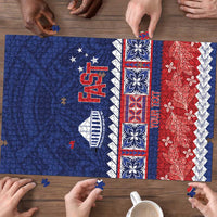 Personalised FAST Samoa Siapo Puzzle Teuila Flowers Samoan Pattern - Polynesian Pride