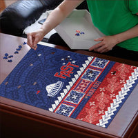 Personalised FAST Samoa Siapo Puzzle Teuila Flowers Samoan Pattern - Polynesian Pride