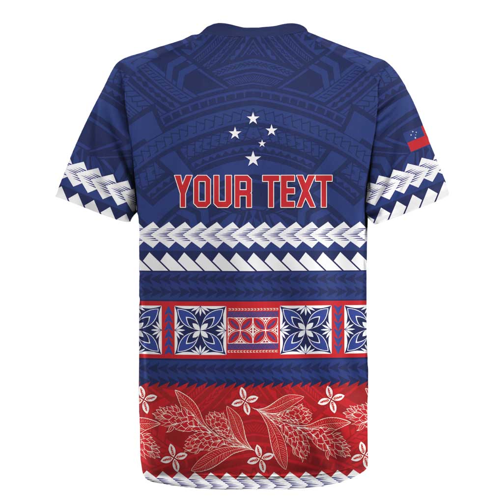 Personalised FAST Samoa Siapo Rugby Jersey Teuila Flowers Samoan Pattern - Polynesian Pride