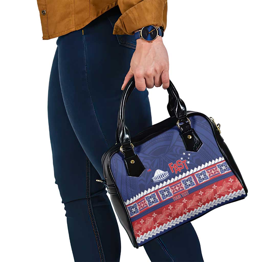 Personalised FAST Samoa Siapo Shoulder Handbag Teuila Flowers Samoan Pattern LT14 - Polynesian Pride