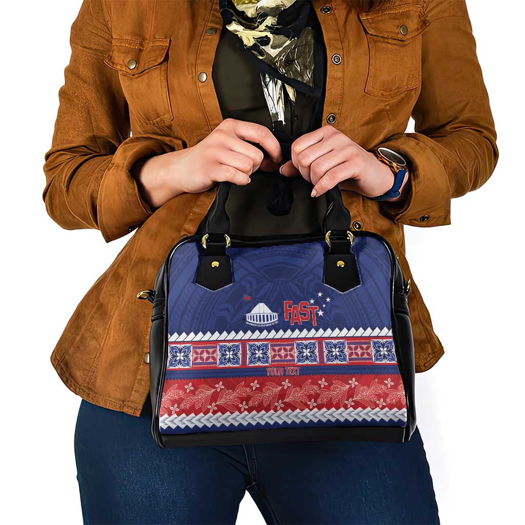 Personalised FAST Samoa Siapo Shoulder Handbag Teuila Flowers Samoan Pattern LT14 - Polynesian Pride