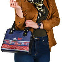 Personalised FAST Samoa Siapo Shoulder Handbag Teuila Flowers Samoan Pattern LT14 - Polynesian Pride