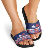 Personalised FAST Samoa Siapo Slide Sandals Teuila Flowers Samoan Pattern LT14 - Polynesian Pride
