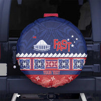 Personalised FAST Samoa Siapo Spare Tire Cover Teuila Flowers Samoan Pattern LT14 No hole Blue - Polynesian Pride