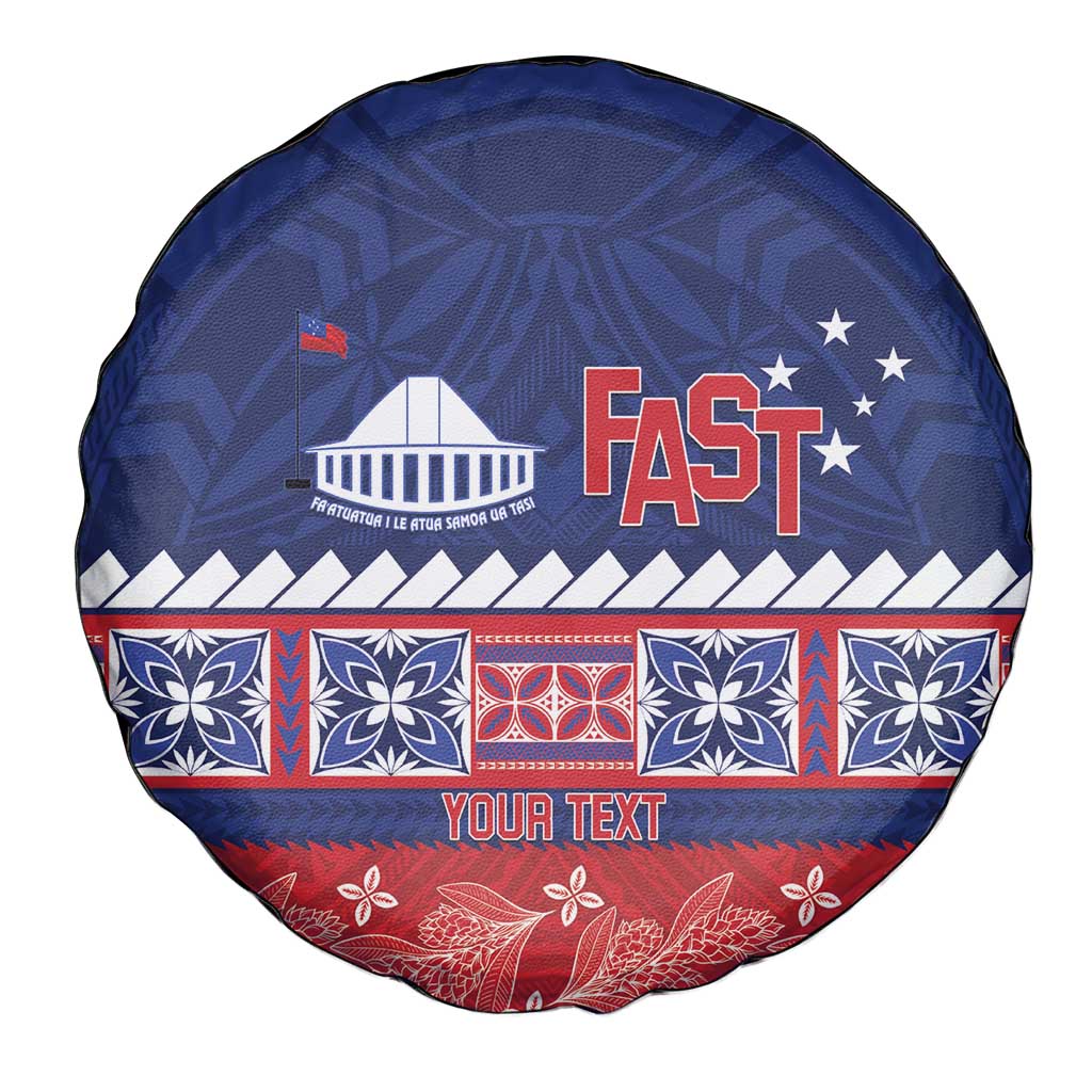 Personalised FAST Samoa Siapo Spare Tire Cover Teuila Flowers Samoan Pattern LT14 - Polynesian Pride