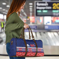 Personalised FAST Samoa Siapo Travel Bag Teuila Flowers Samoan Pattern - Polynesian Pride