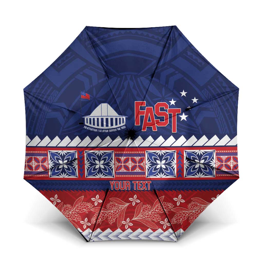 Personalised FAST Samoa Siapo Umbrella Teuila Flowers Samoan Pattern - Polynesian Pride