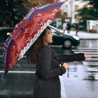 Personalised FAST Samoa Siapo Umbrella Teuila Flowers Samoan Pattern - Polynesian Pride