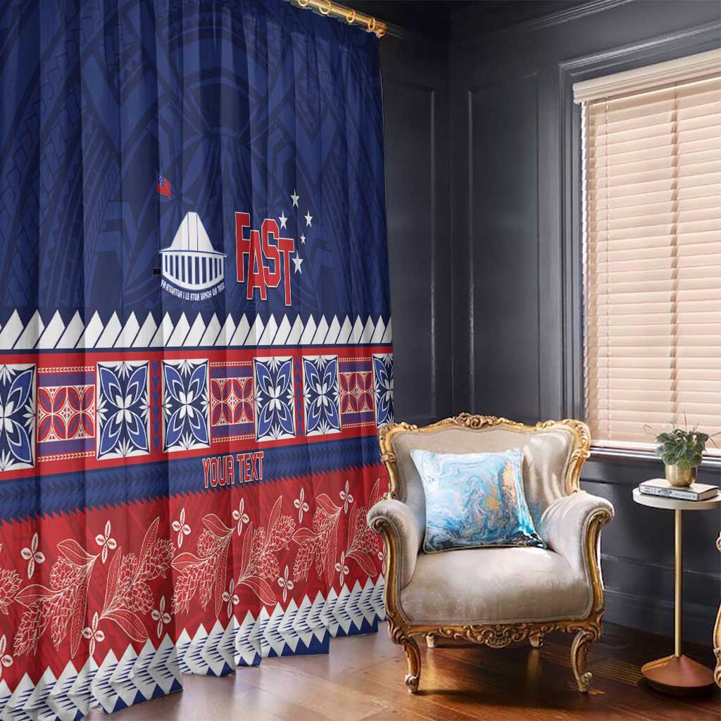 Personalised FAST Samoa Siapo Window Curtain Teuila Flowers Samoan Pattern LT14 - Polynesian Pride