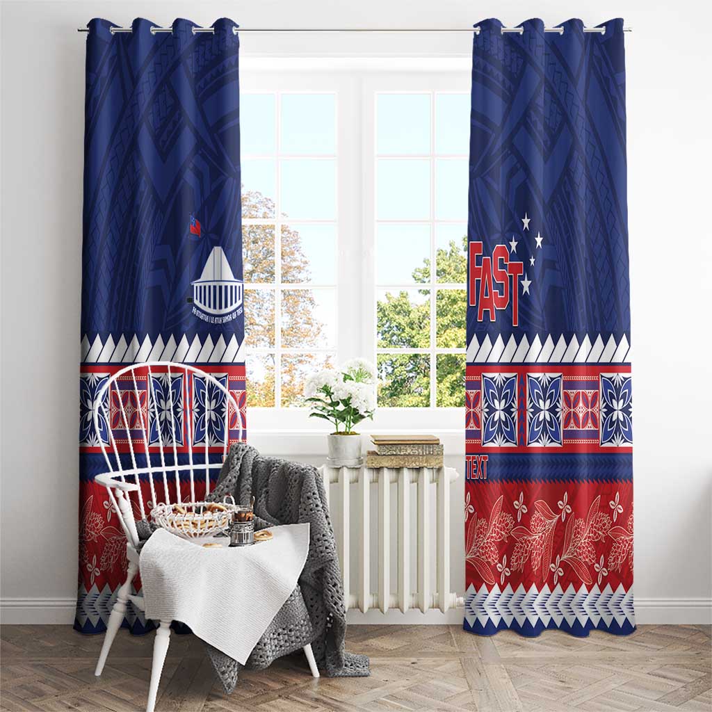 Personalised FAST Samoa Siapo Window Curtain Teuila Flowers Samoan Pattern LT14 - Polynesian Pride