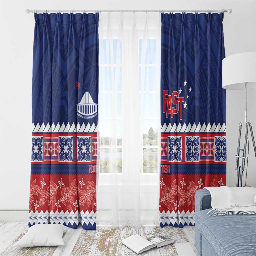 Personalised FAST Samoa Siapo Window Curtain Teuila Flowers Samoan Pattern LT14 - Polynesian Pride