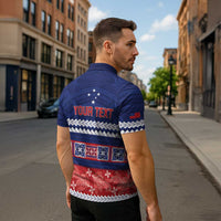 Personalised FAST Samoa Siapo Zipper Polo Shirt Teuila Flowers Samoan Pattern - Polynesian Pride