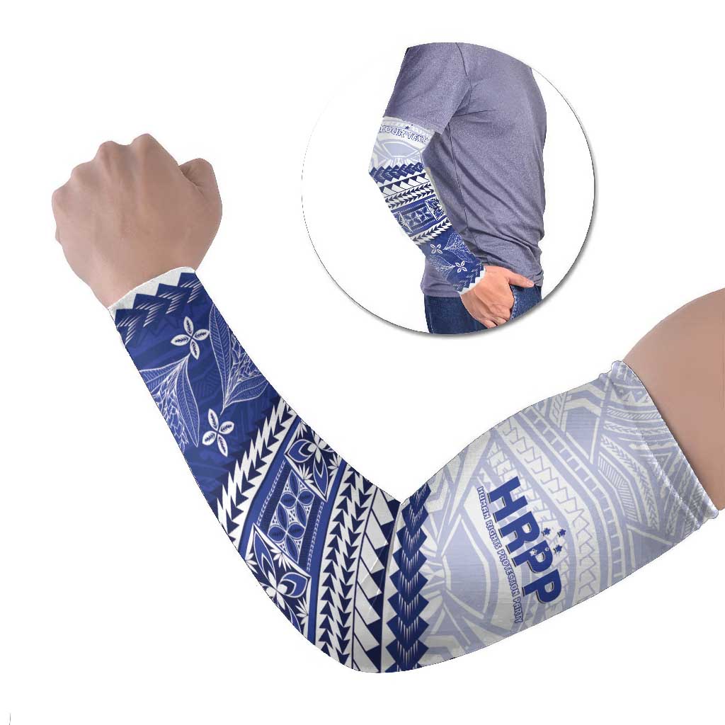 Personalised HRPP Samoa Siapo Arm Sleeves Teuila Flowers Samoan Pattern - Polynesian Pride