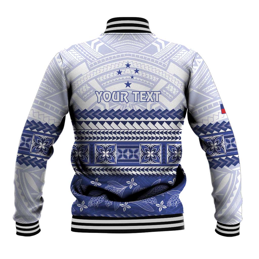 Personalised HRPP Samoa Siapo Baseball Jacket Teuila Flowers Samoan Pattern LT14 - Polynesian Pride