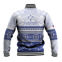Personalised HRPP Samoa Siapo Baseball Jacket Teuila Flowers Samoan Pattern LT14 - Polynesian Pride