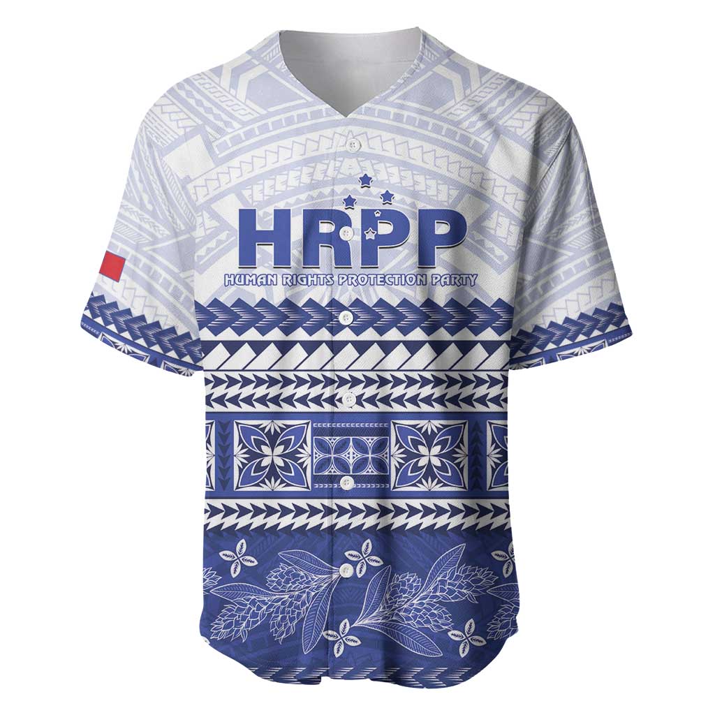 Personalised HRPP Samoa Siapo Baseball Jersey Teuila Flowers Samoan Pattern LT14 White - Polynesian Pride