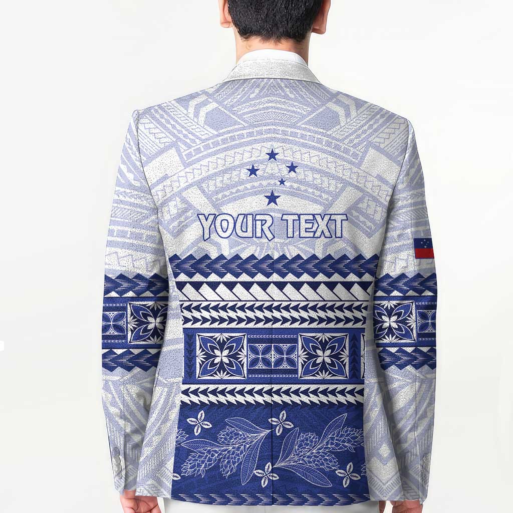 Personalised HRPP Samoa Siapo Blazer Teuila Flowers Samoan Pattern - Polynesian Pride