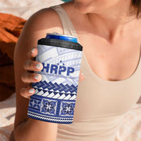 Personalised HRPP Samoa Siapo 4 in 1 Can Cooler Tumbler Teuila Flowers Samoan Pattern - Polynesian Pride