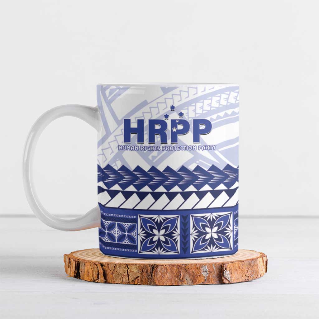 Personalised HRPP Samoa Siapo Ceramic Mug Teuila Flowers Samoan Pattern - Polynesian Pride