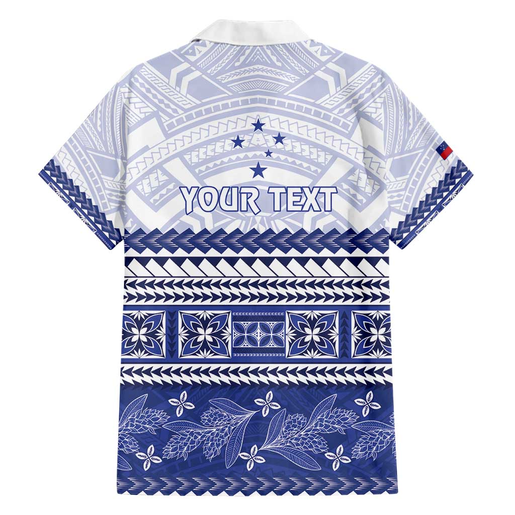 Personalised HRPP Samoa Siapo Family Matching Short Sleeve Bodycon Dress and Hawaiian Shirt Teuila Flowers Samoan Pattern - Polynesian Pride