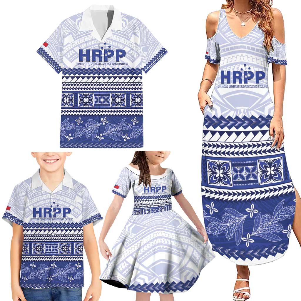 Personalised HRPP Samoa Siapo Family Matching Summer Maxi Dress and Hawaiian Shirt Teuila Flowers Samoan Pattern - Polynesian Pride