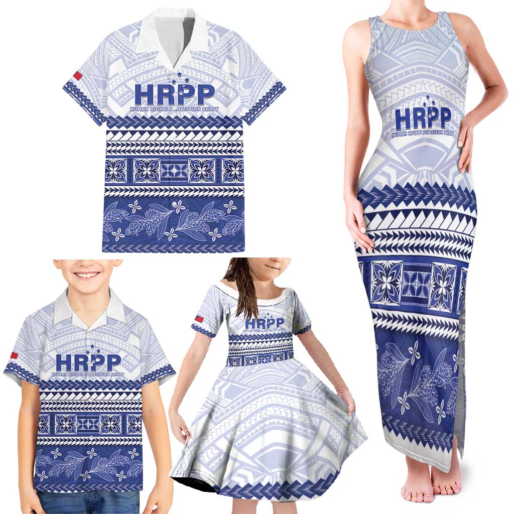 Personalised HRPP Samoa Siapo Family Matching Tank Maxi Dress and Hawaiian Shirt Teuila Flowers Samoan Pattern - Polynesian Pride