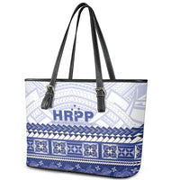 HRPP Samoa Siapo Leather Tote Bag Teuila Flowers Samoan Pattern LT14 - Polynesian Pride