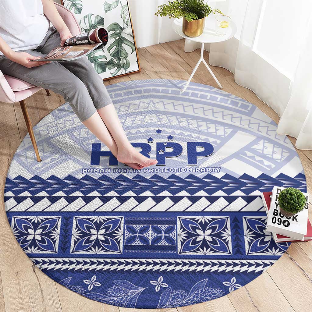 HRPP Samoa Siapo Round Carpet Teuila Flowers Samoan Pattern LT14 - Polynesian Pride