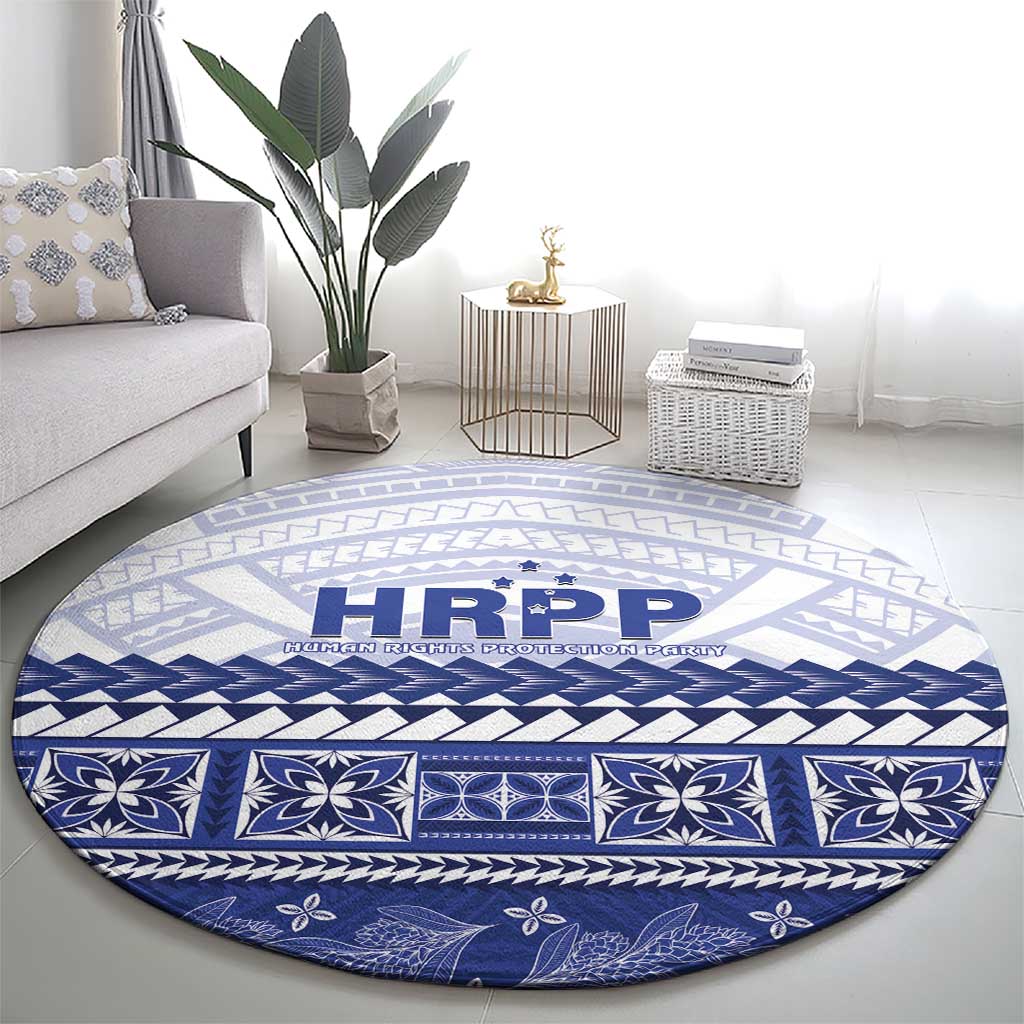 HRPP Samoa Siapo Round Carpet Teuila Flowers Samoan Pattern LT14 - Polynesian Pride