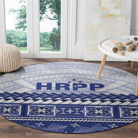 HRPP Samoa Siapo Round Carpet Teuila Flowers Samoan Pattern LT14 - Polynesian Pride