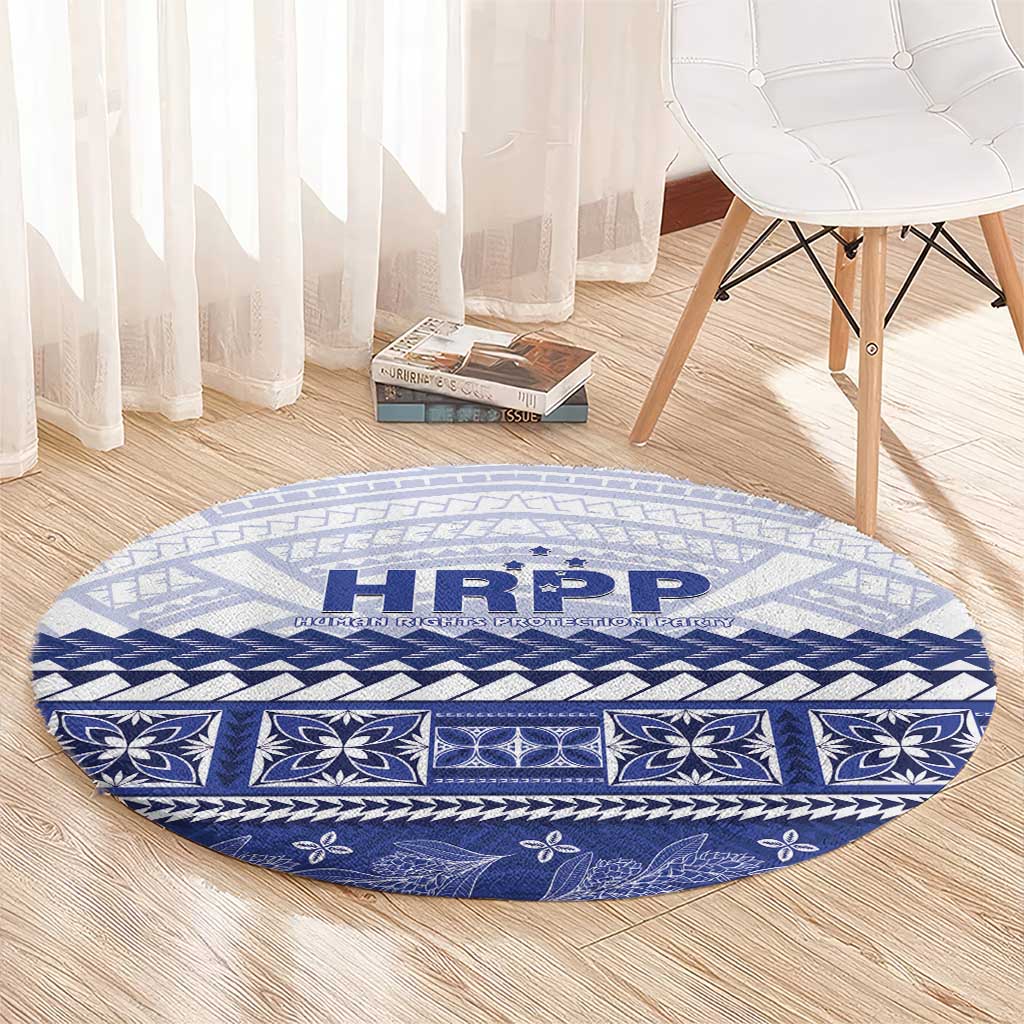 HRPP Samoa Siapo Round Carpet Teuila Flowers Samoan Pattern LT14 - Polynesian Pride