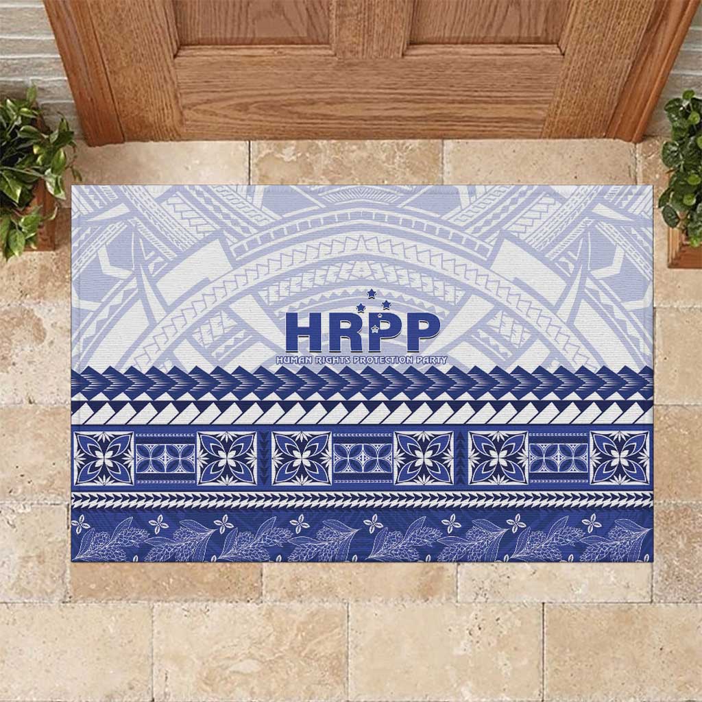 HRPP Samoa Siapo Rubber Doormat Teuila Flowers Samoan Pattern - Polynesian Pride