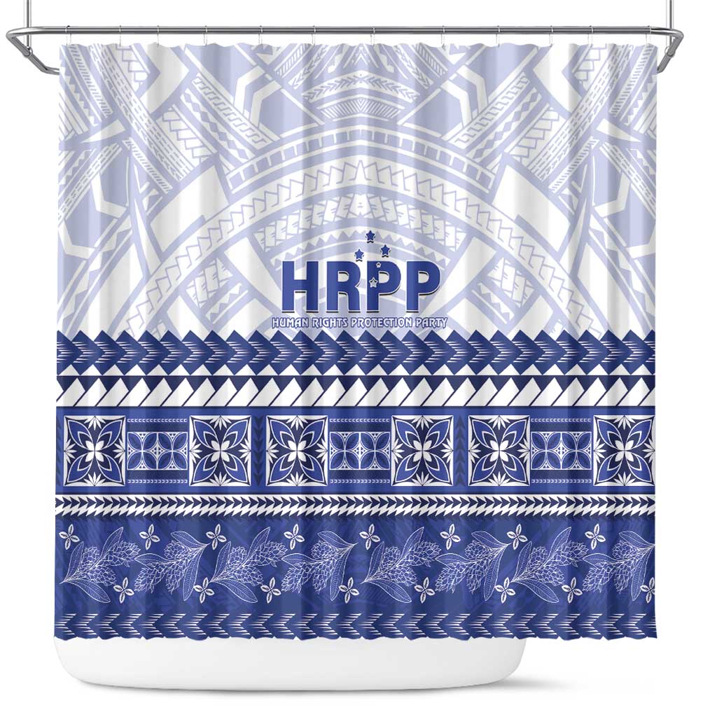 HRPP Samoa Siapo Shower Curtain Teuila Flowers Samoan Pattern - Polynesian Pride