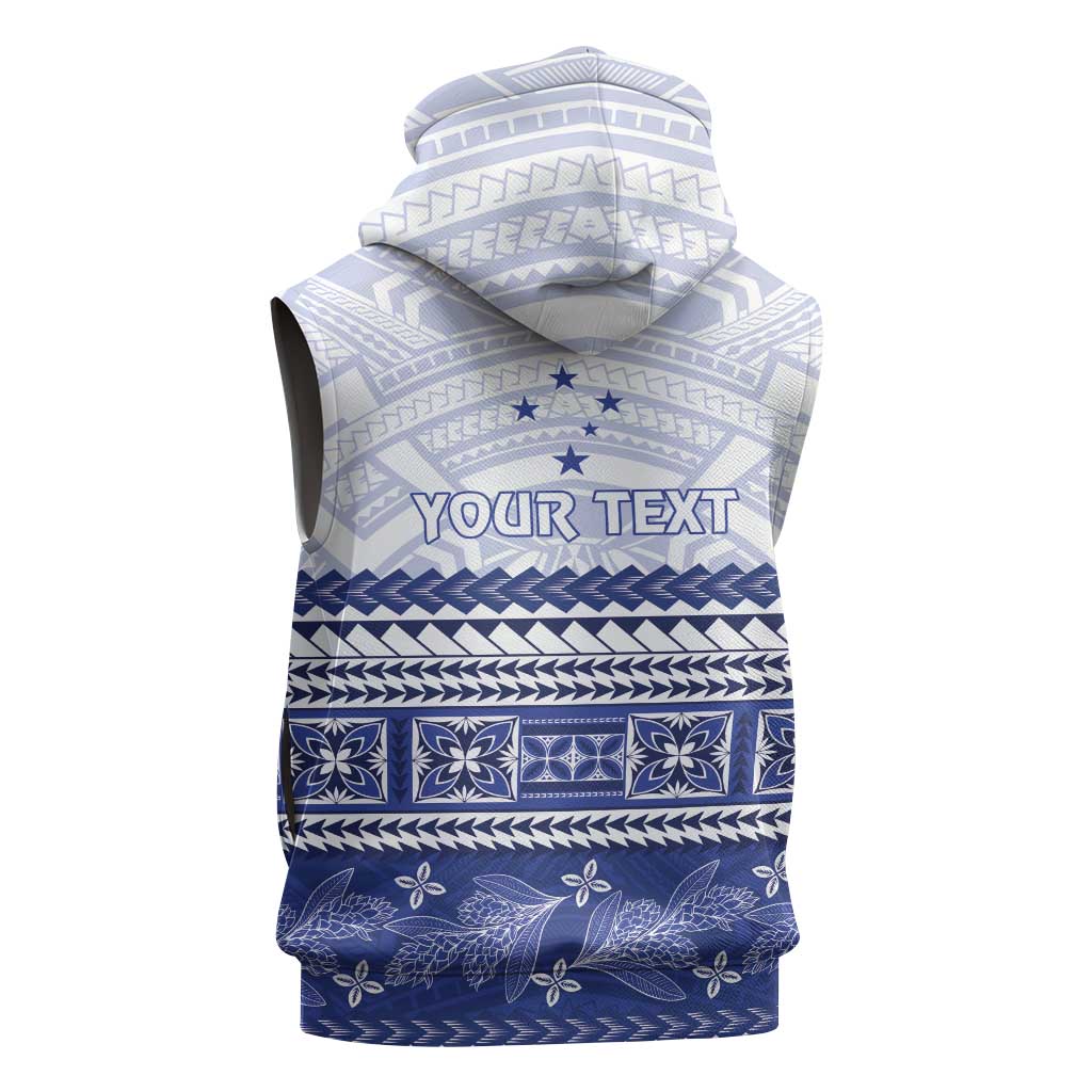 Personalised HRPP Samoa Siapo Sleeveless Zip Hoodie Teuila Flowers Samoan Pattern LT14 - Polynesian Pride