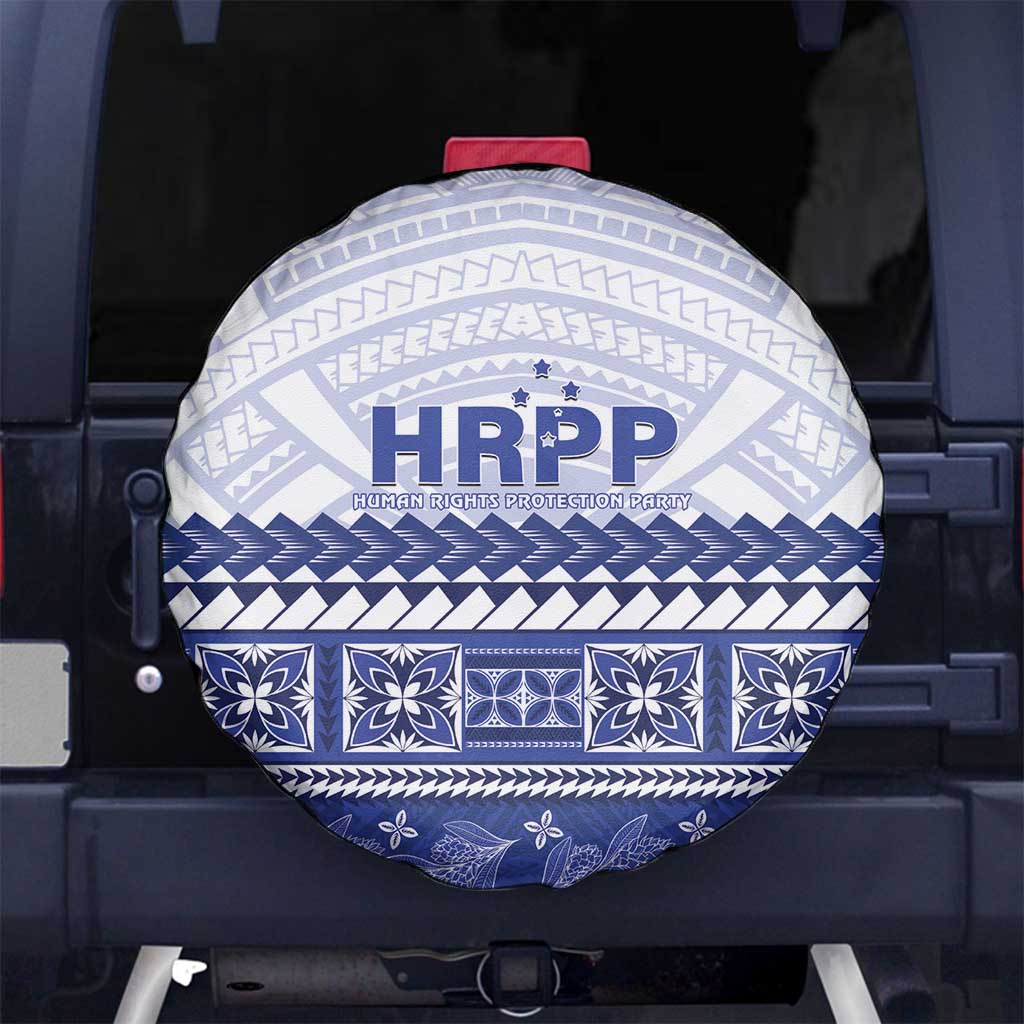 HRPP Samoa Siapo Spare Tire Cover Teuila Flowers Samoan Pattern LT14 No hole White - Polynesian Pride