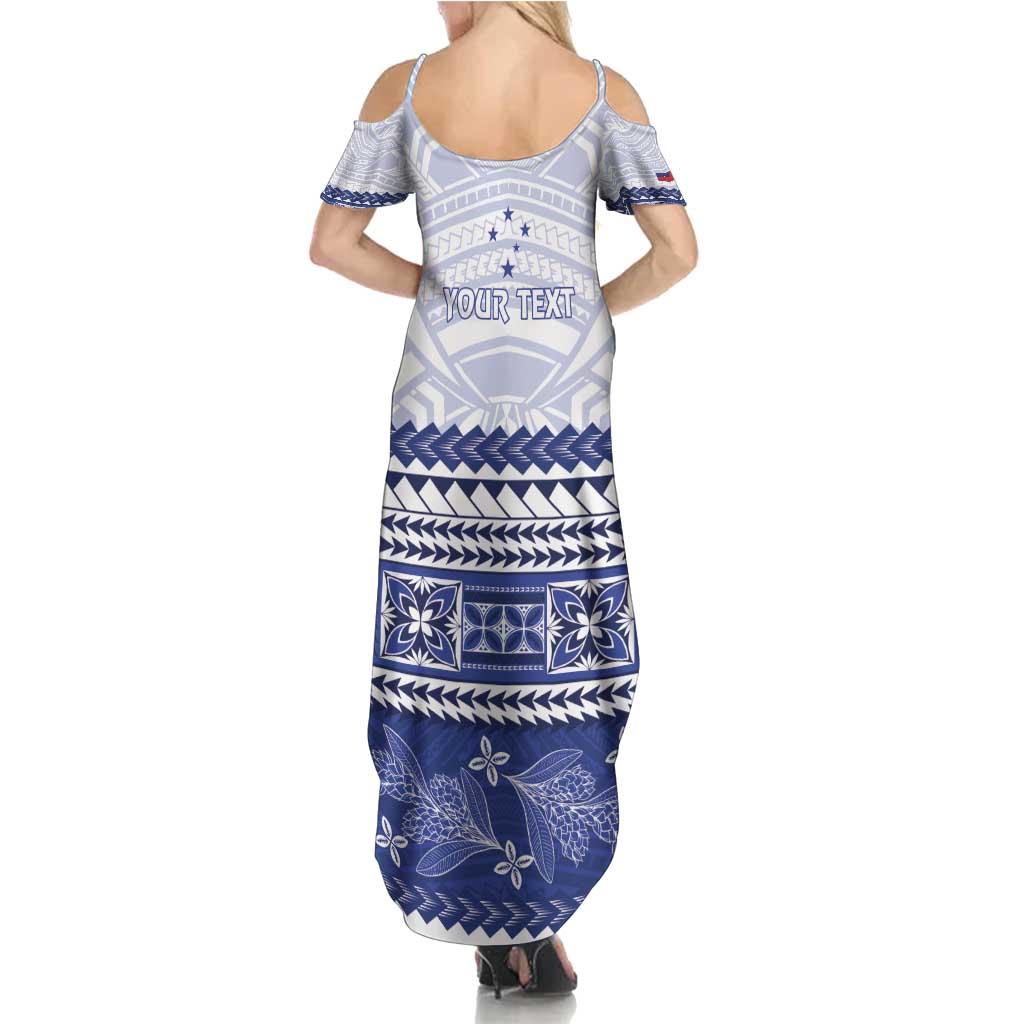 Personalised HRPP Samoa Siapo Summer Maxi Dress Teuila Flowers Samoan Pattern LT14 - Polynesian Pride