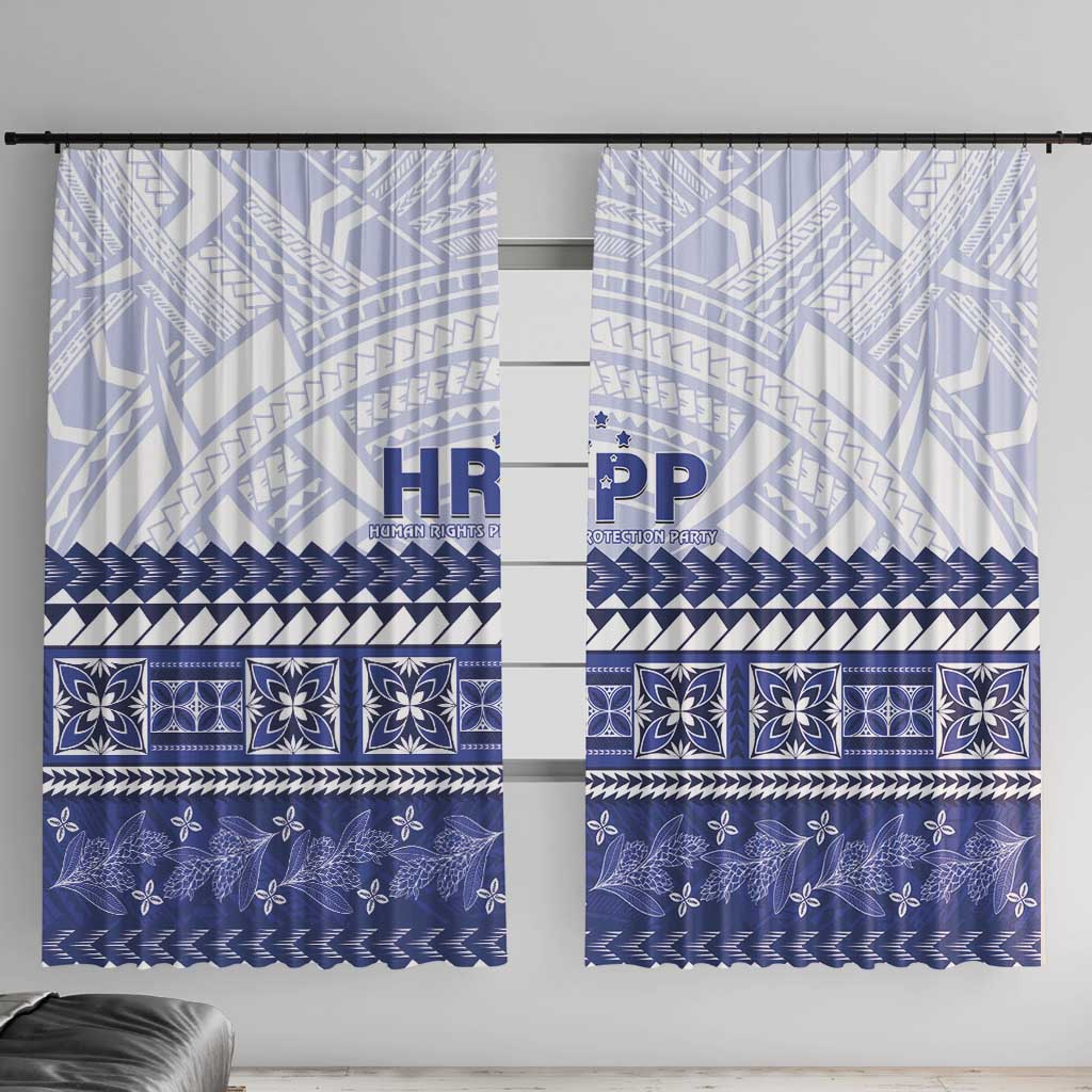 HRPP Samoa Siapo Window Curtain Teuila Flowers Samoan Pattern - Polynesian Pride