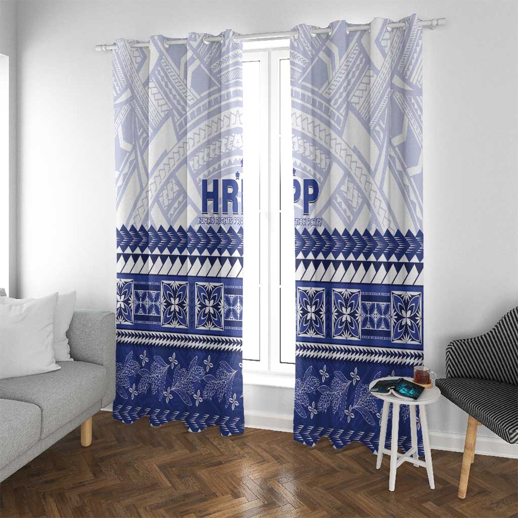 HRPP Samoa Siapo Window Curtain Teuila Flowers Samoan Pattern LT14 With Grommets White - Polynesian Pride