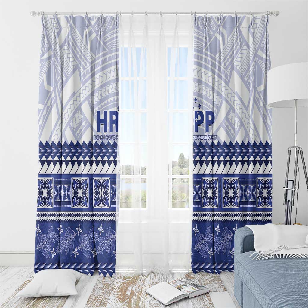 HRPP Samoa Siapo Window Curtain Teuila Flowers Samoan Pattern LT14 - Polynesian Pride
