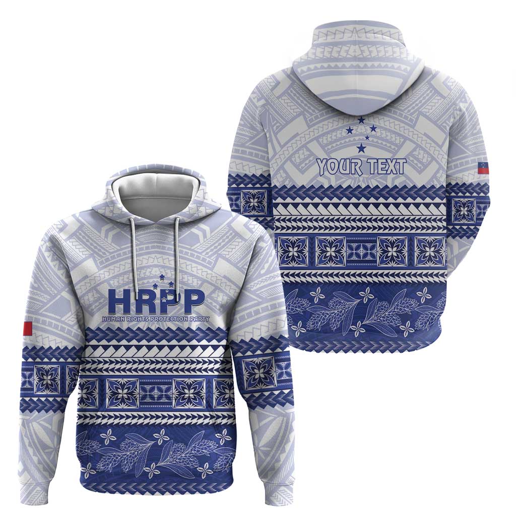 Personalised HRPP Samoa Siapo Zip Hoodie Teuila Flowers Samoan Pattern - Polynesian Pride