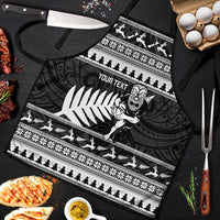 New Zealand Christmas Rugby Personalised Apron Meri Kirihimete All Black Maori - Polynesian Pride