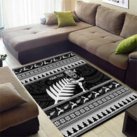 New Zealand Christmas Rugby Personalised Area Rug Meri Kirihimete All Black Maori LT14 - Polynesian Pride